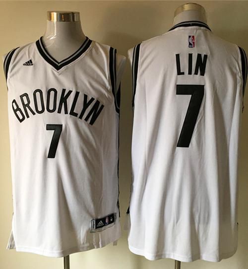 Men Brooklyn Nets 7 Jeremy Lin White Home Stitched NBA Jersey